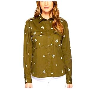 Jolie Olive Embroidered shirt